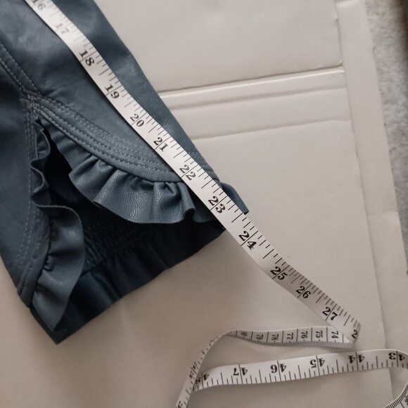 Hot in Hollywood Vegan Leather Blue Short Baddie  Jacket Women’s Size S NWT - Picture 14 of 16
